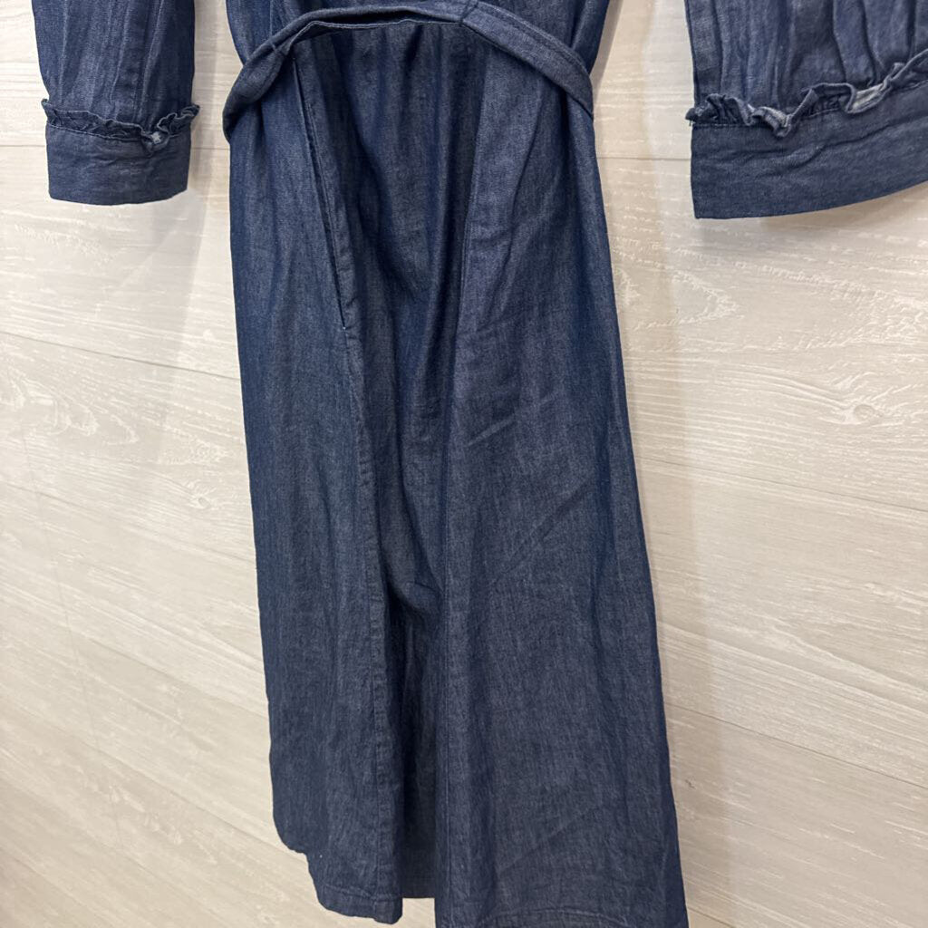 Draper James Dark Chambray Button Front Shirt Dress 4
