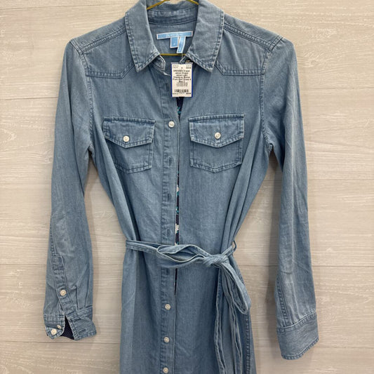 Draper James Light Chambray Button Front Shirt Dress 4