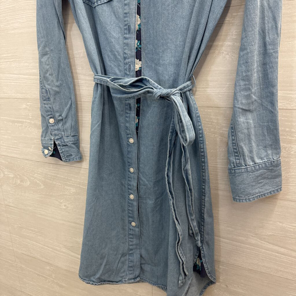 Draper James Light Chambray Button Front Shirt Dress 4