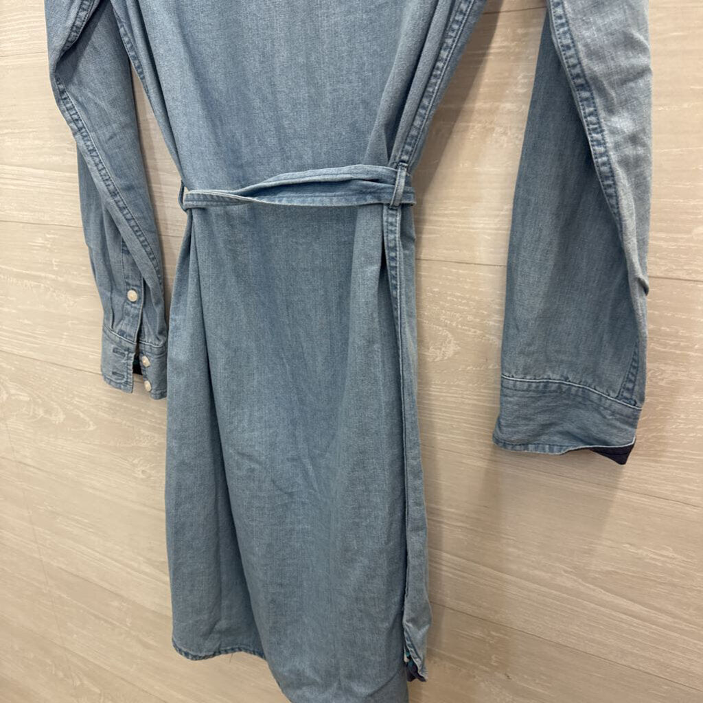 Draper James Light Chambray Button Front Shirt Dress 4