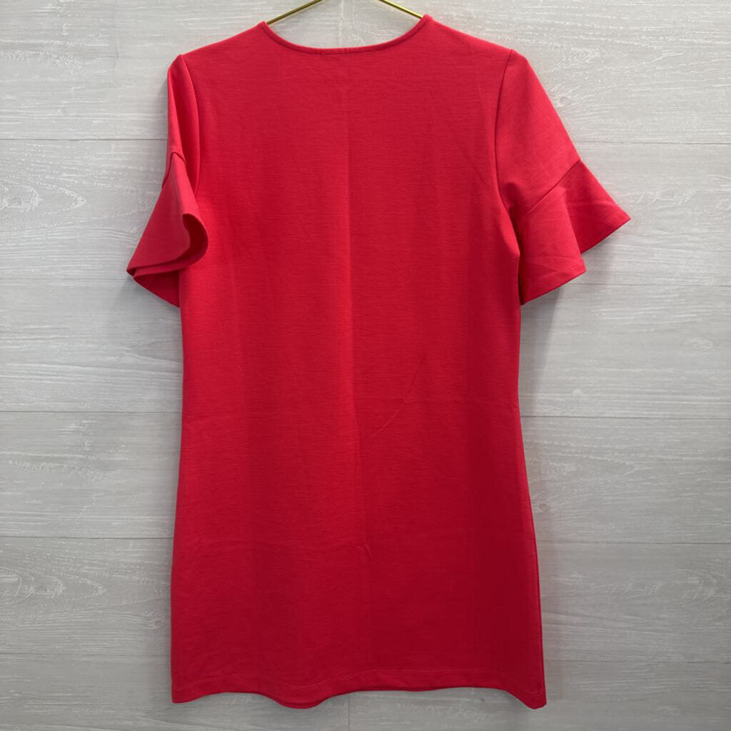 Draper James Coral Button Shoulder Flutter Sleeve Top Small