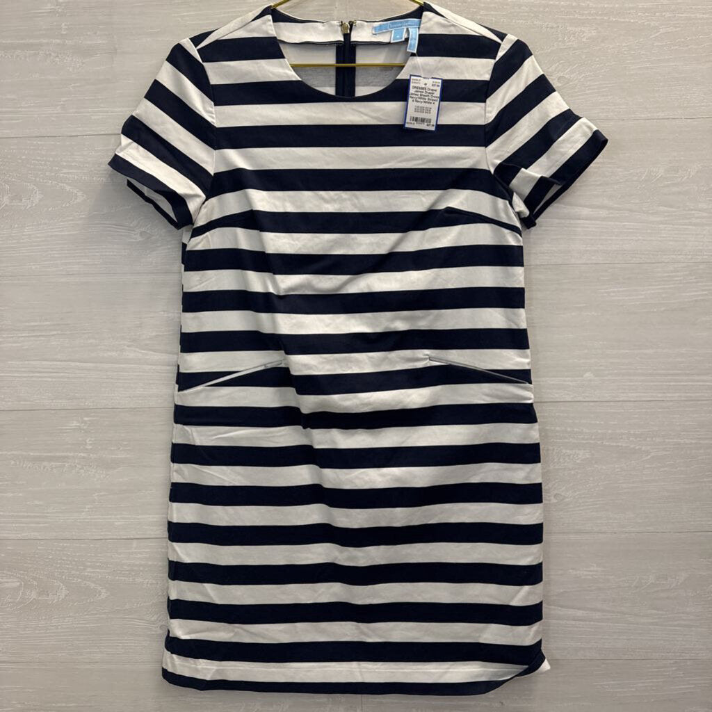 Draper James Sheath Dress Navy/White Striped 4
