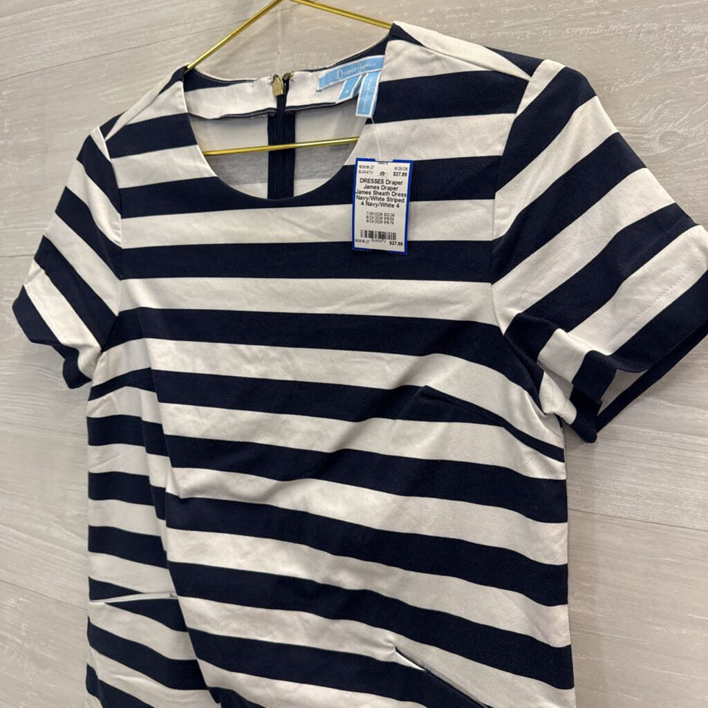 Draper James Sheath Dress Navy/White Striped 4