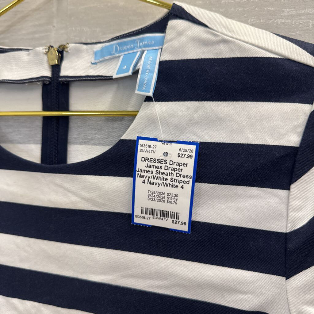 Draper James Sheath Dress Navy/White Striped 4