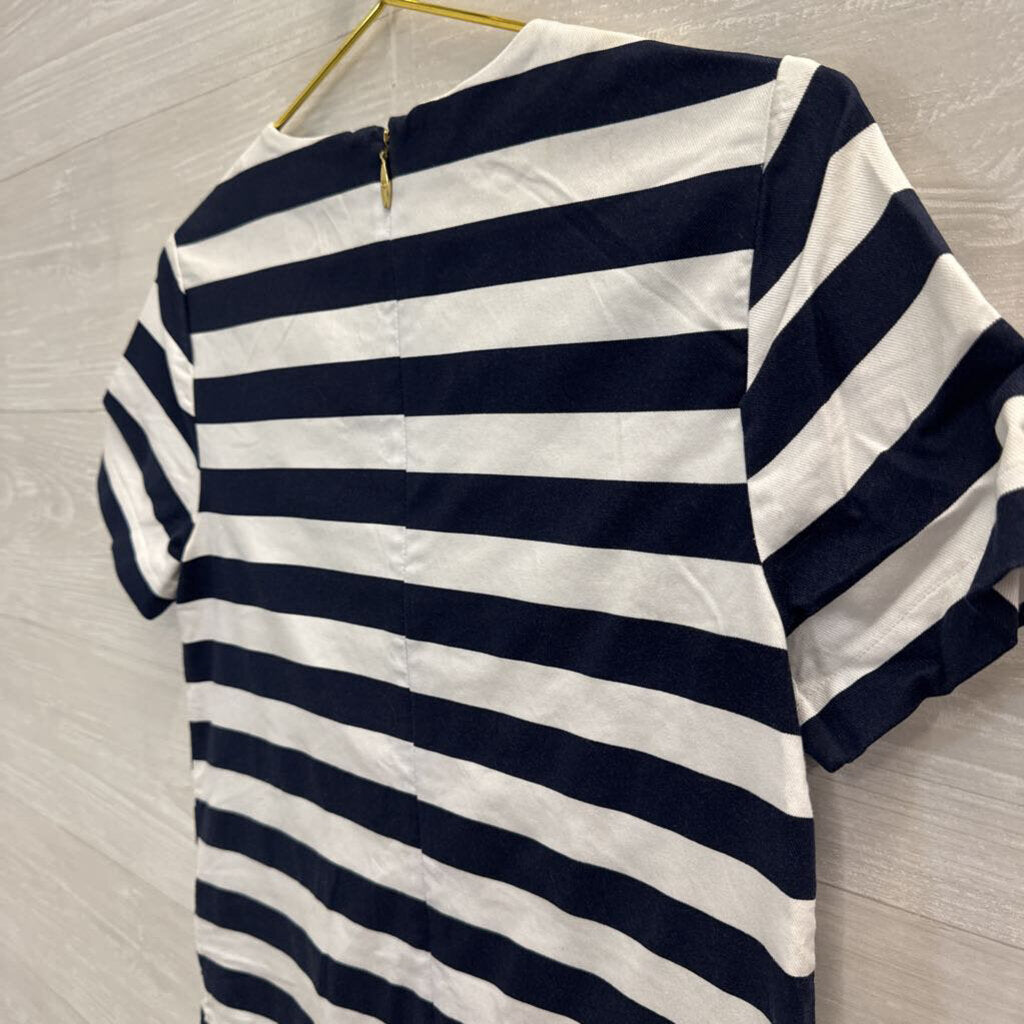 Draper James Sheath Dress Navy/White Striped 4
