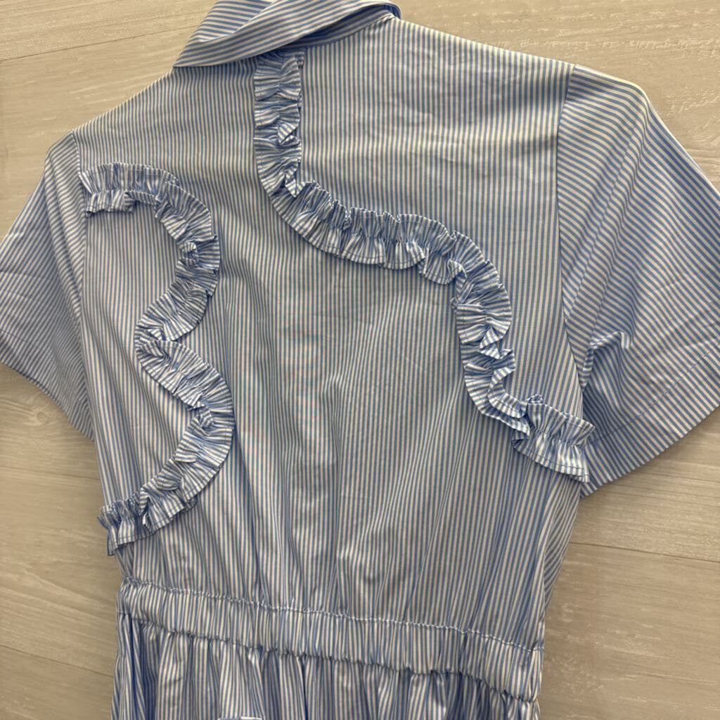 Kate Spade x Target Blue Striped Ruffle Shirt Dress XXS