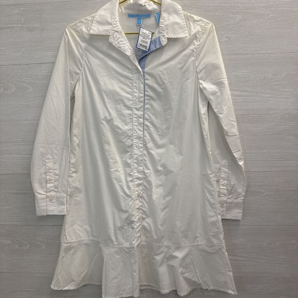 Draper James White Button Front Shirt Dress 4