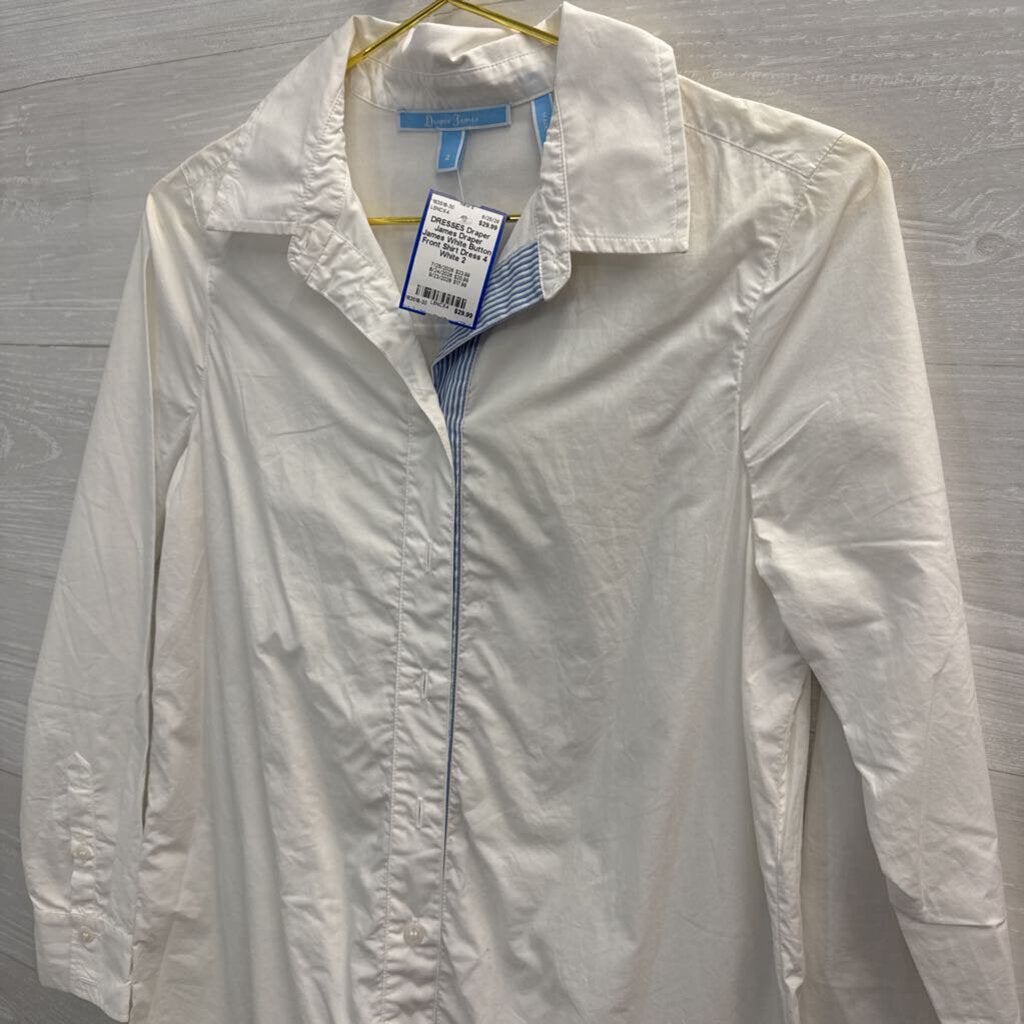 Draper James White Button Front Shirt Dress 4