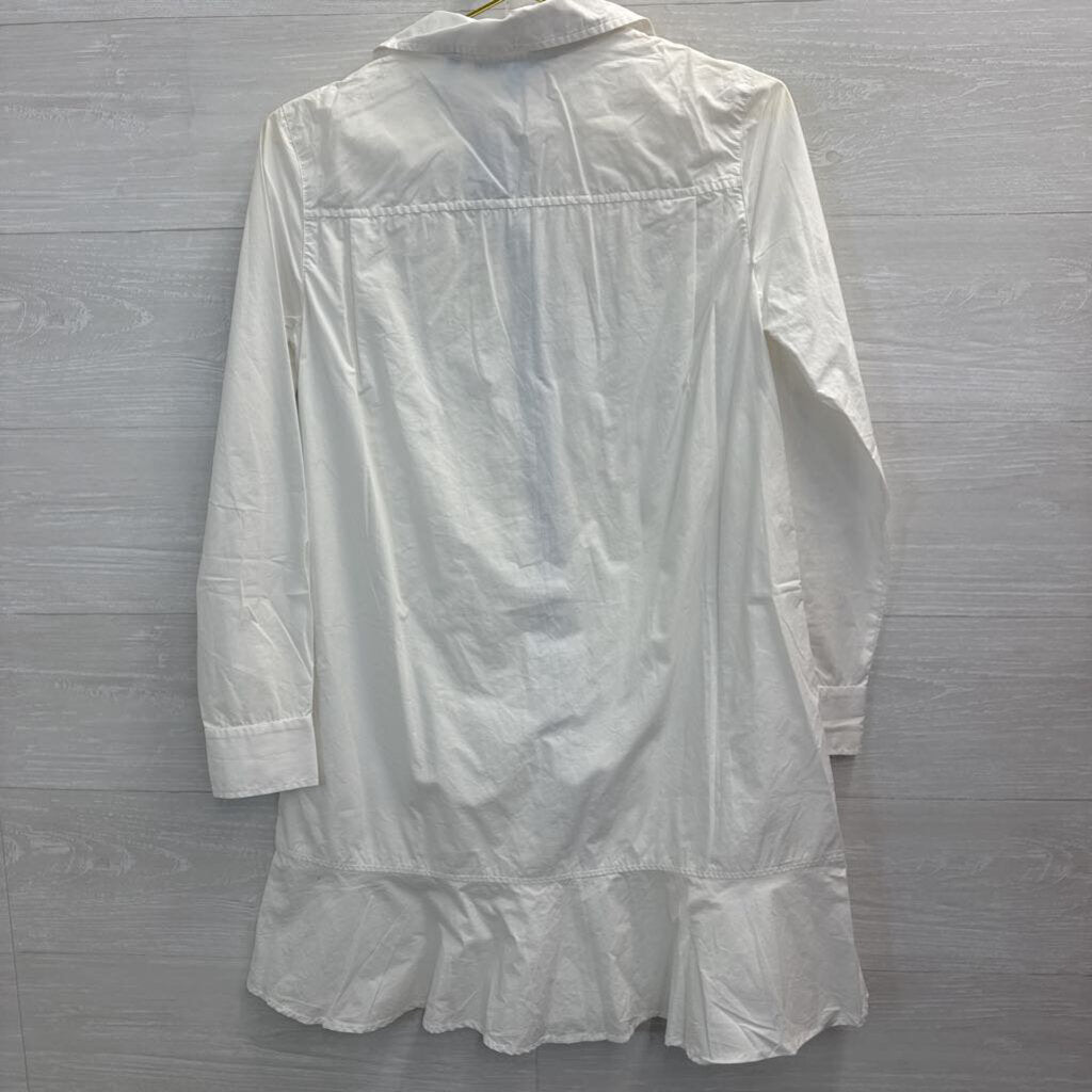 Draper James White Button Front Shirt Dress 4