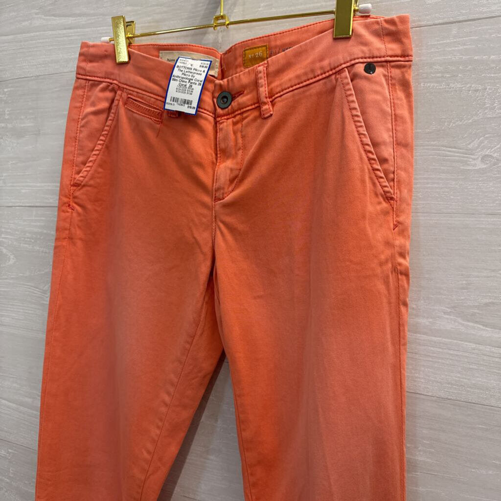 Pilcro by Anthropologie Coral Slim Chino Pants 26