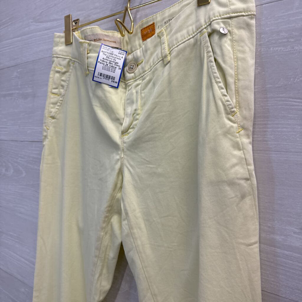 Pilcro by Anthropologie Yellow Slim Chino Pants 26