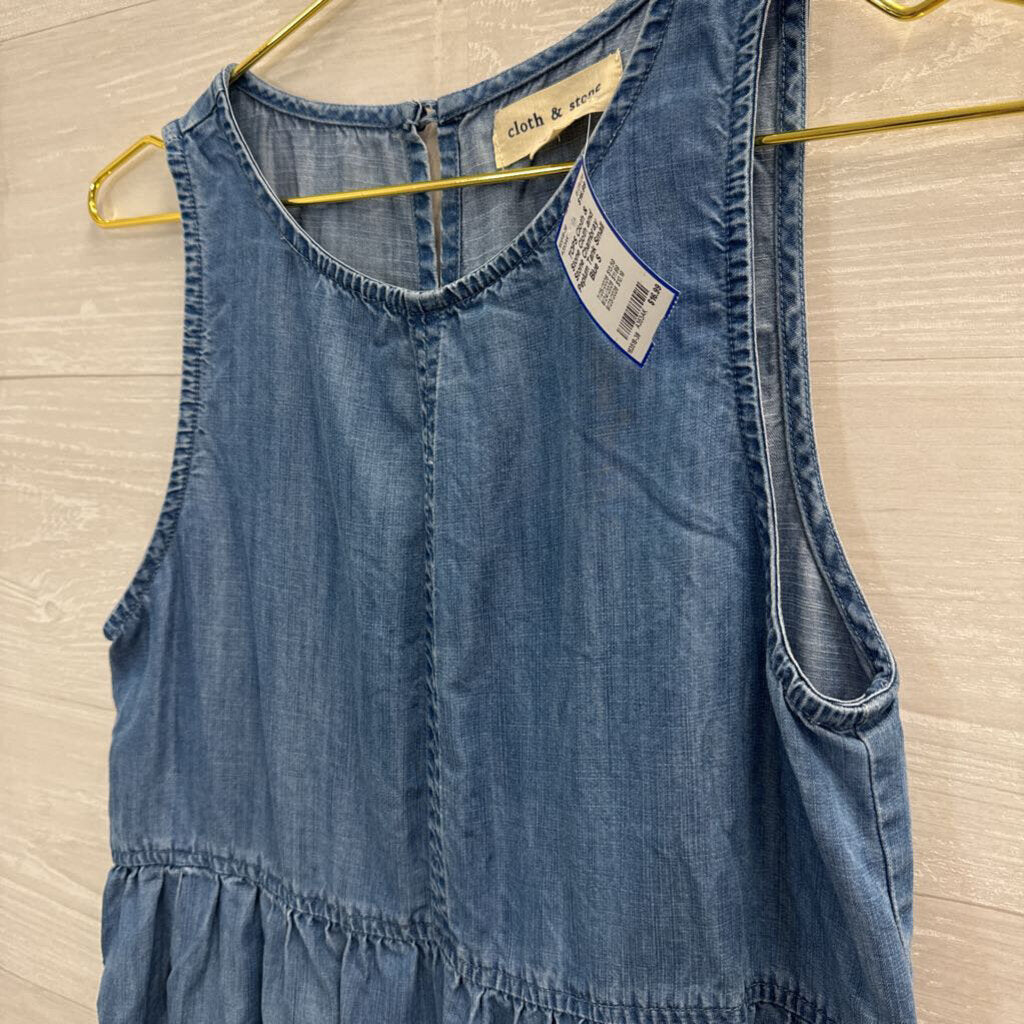 Cloth and Stone Chambray Peplum Tank Small