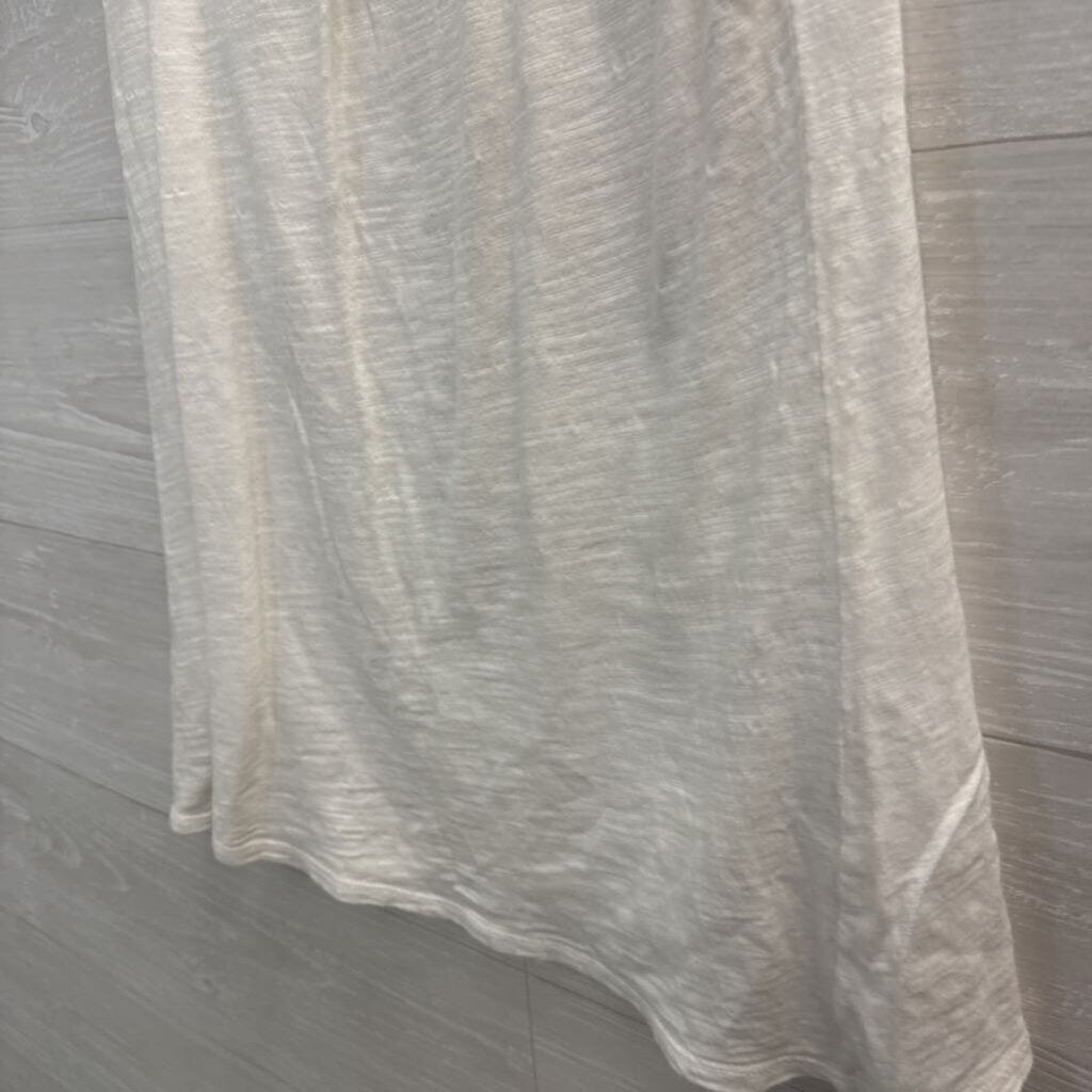Meadow Rue Anthropologie White Ruffle Tie Neck Short Sleeve XS