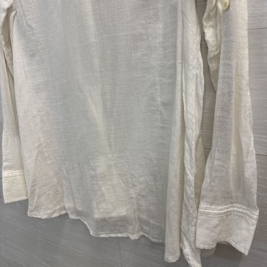 Free People Lace Henley Long Sleeve Blouse Extra Small
