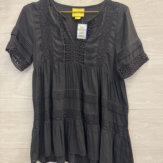 Maeve Anthropologie Black Tunic Short Sleeve Top Small