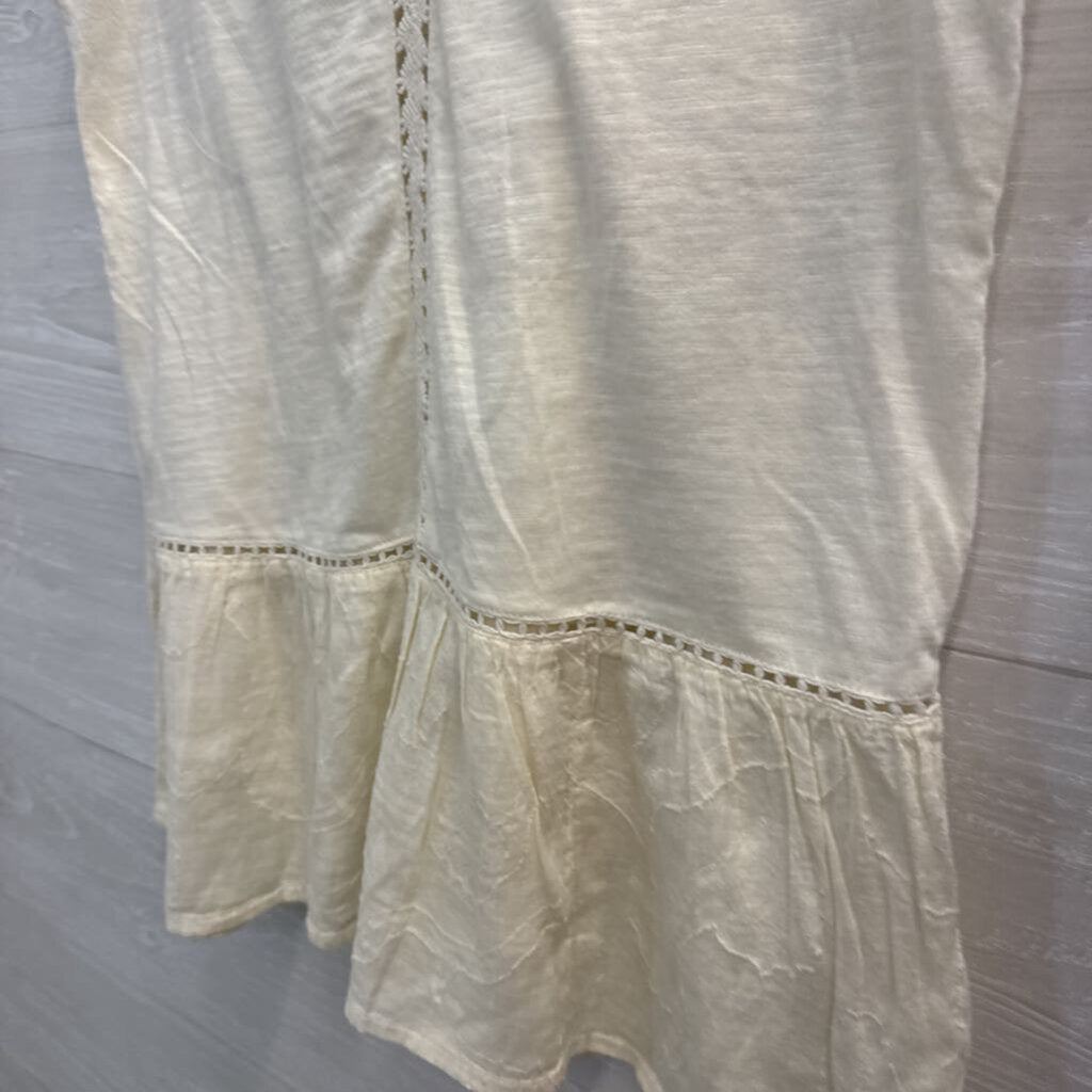 Meadow Rue Anthropologie White Lace Short Sleeve Top Extra Small