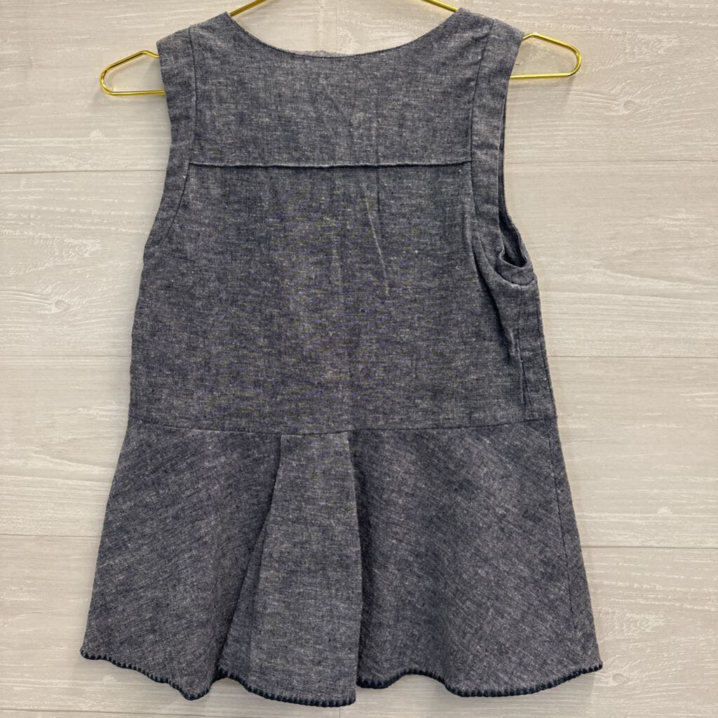 Sam and Lavi Charcoal Linen Peplum Tank Extra Small