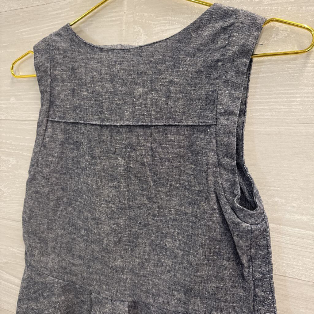 Sam and Lavi Charcoal Linen Peplum Tank Extra Small