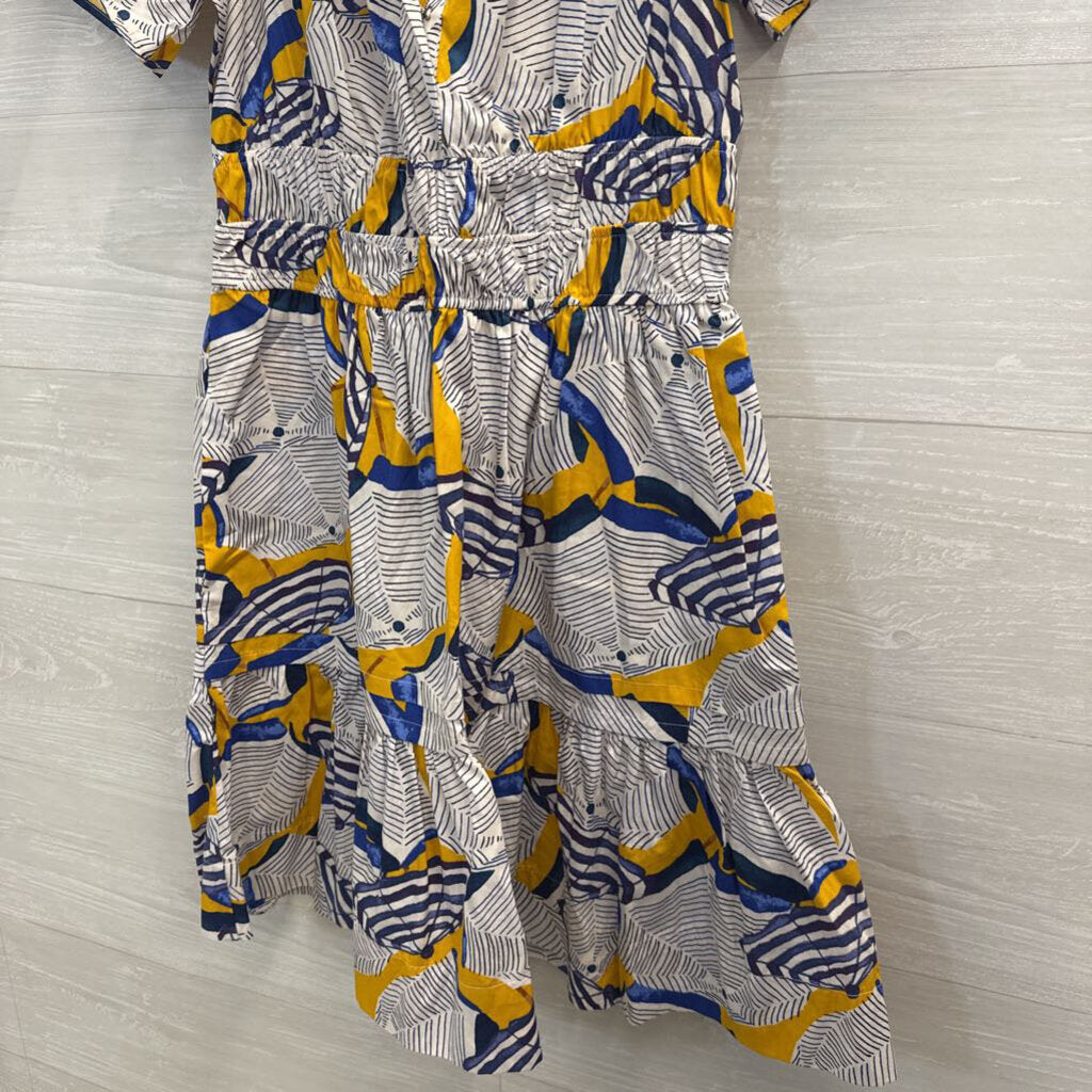 Anthopologie Abstract Print Flutter Sleeve Dress Extra Small