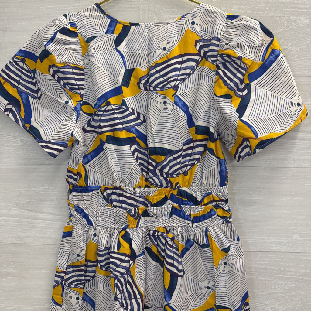 Anthopologie Abstract Print Flutter Sleeve Dress Extra Small