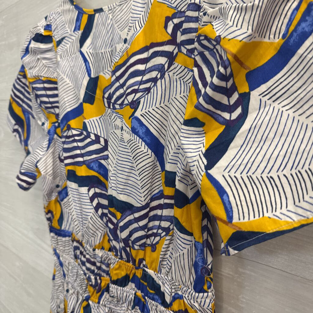 Anthopologie Abstract Print Flutter Sleeve Dress Extra Small