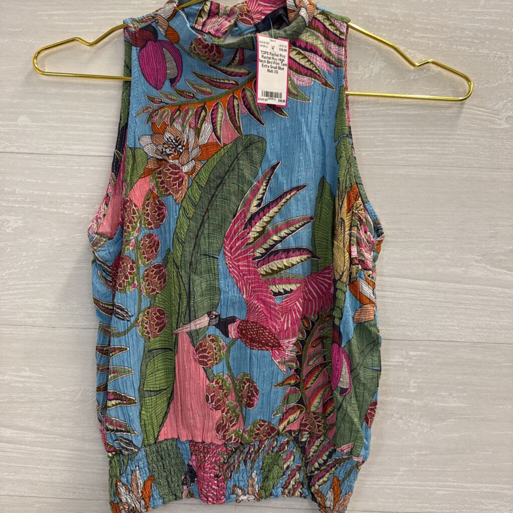 Rachel Roy High Neck Bird Print Tank Extra Small