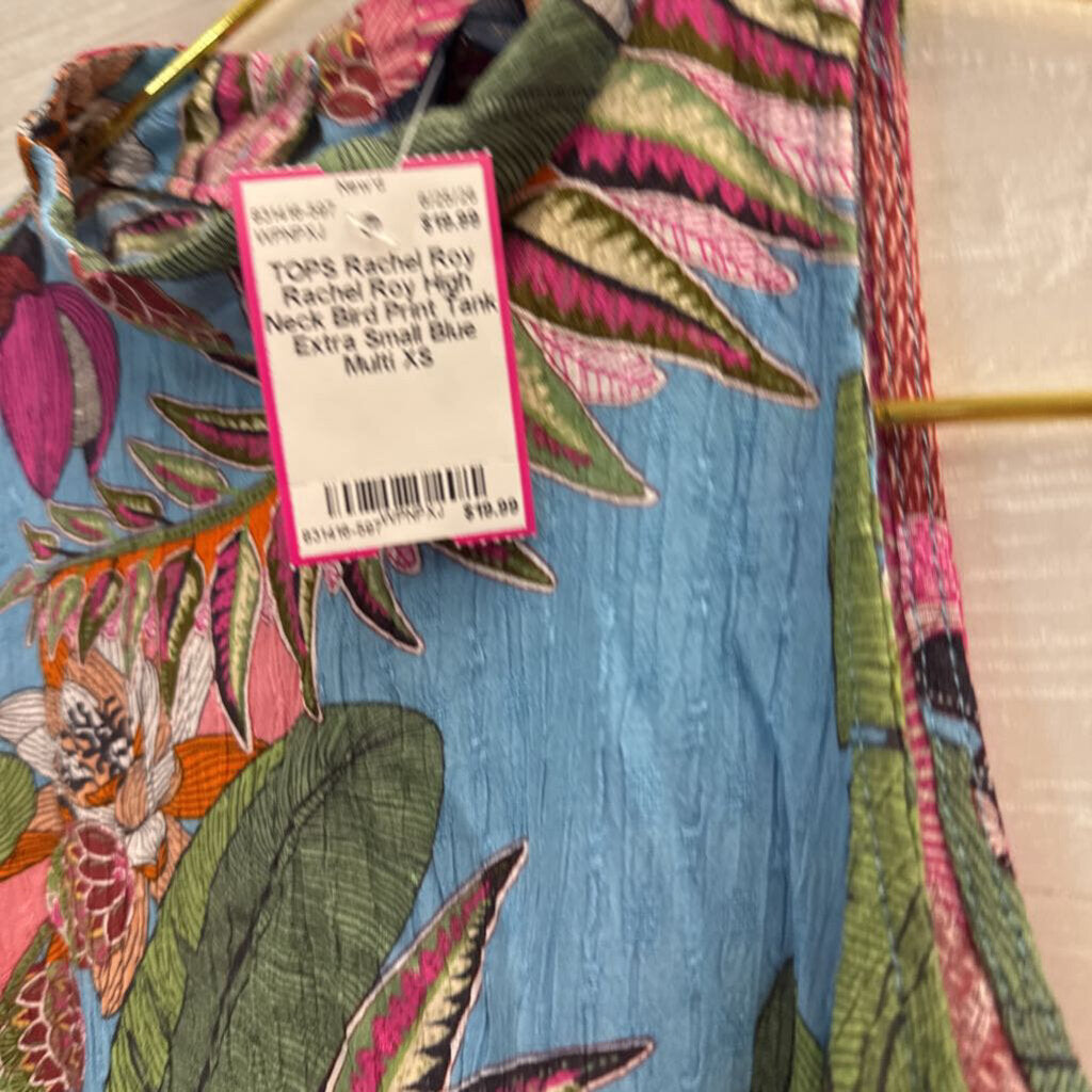 Rachel Roy High Neck Bird Print Tank Extra Small