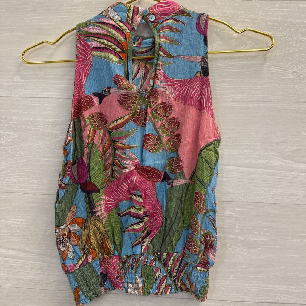 Rachel Roy High Neck Bird Print Tank Extra Small