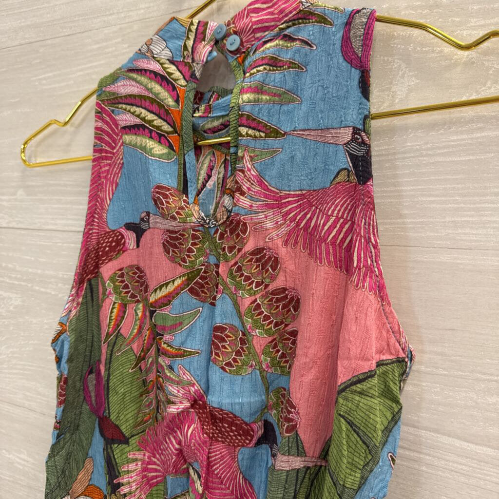 Rachel Roy High Neck Bird Print Tank Extra Small