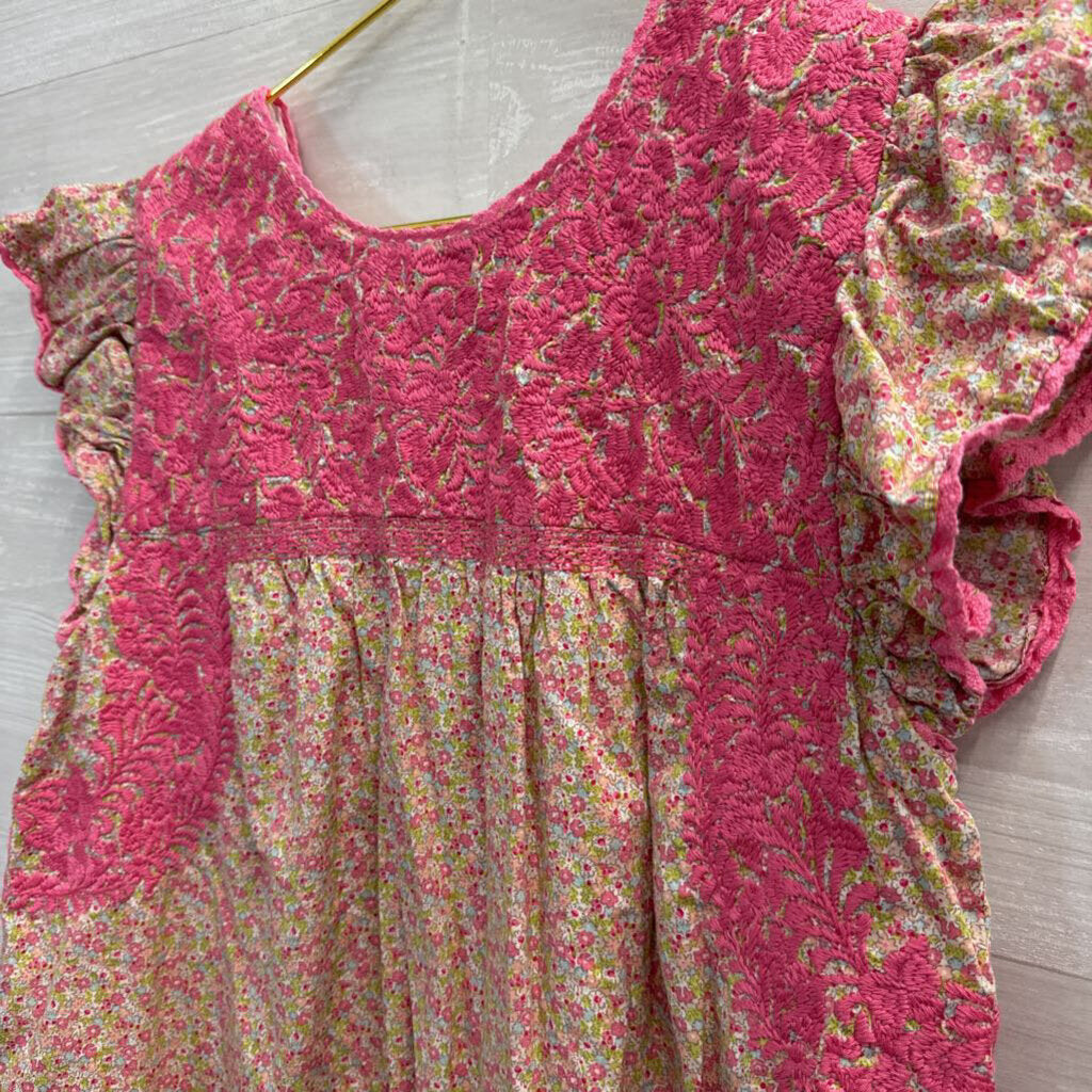 J. Marie Embroidered Floral Print Top Small