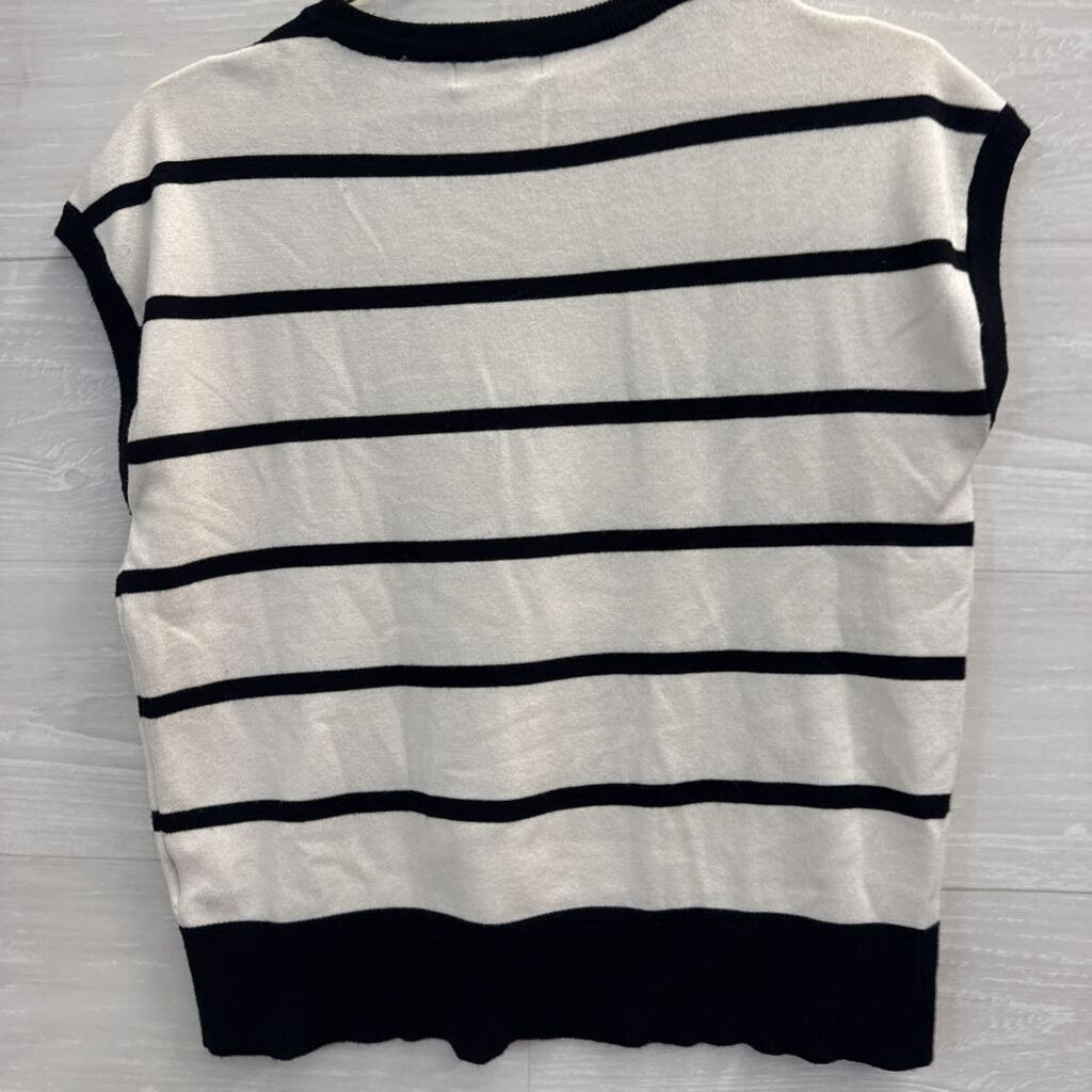 Tahari Striped Knit Top Medium