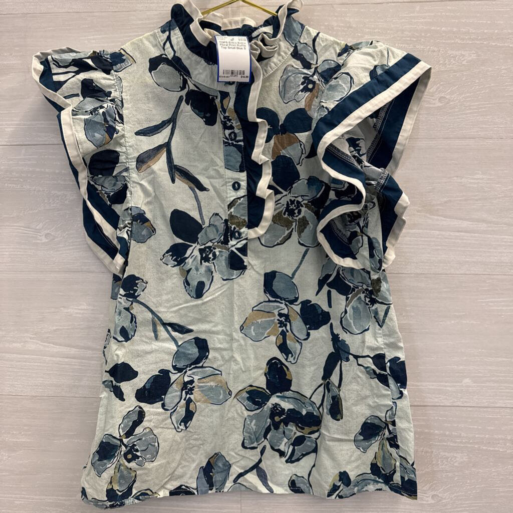 Entro Floral Print Ruffle Top Small