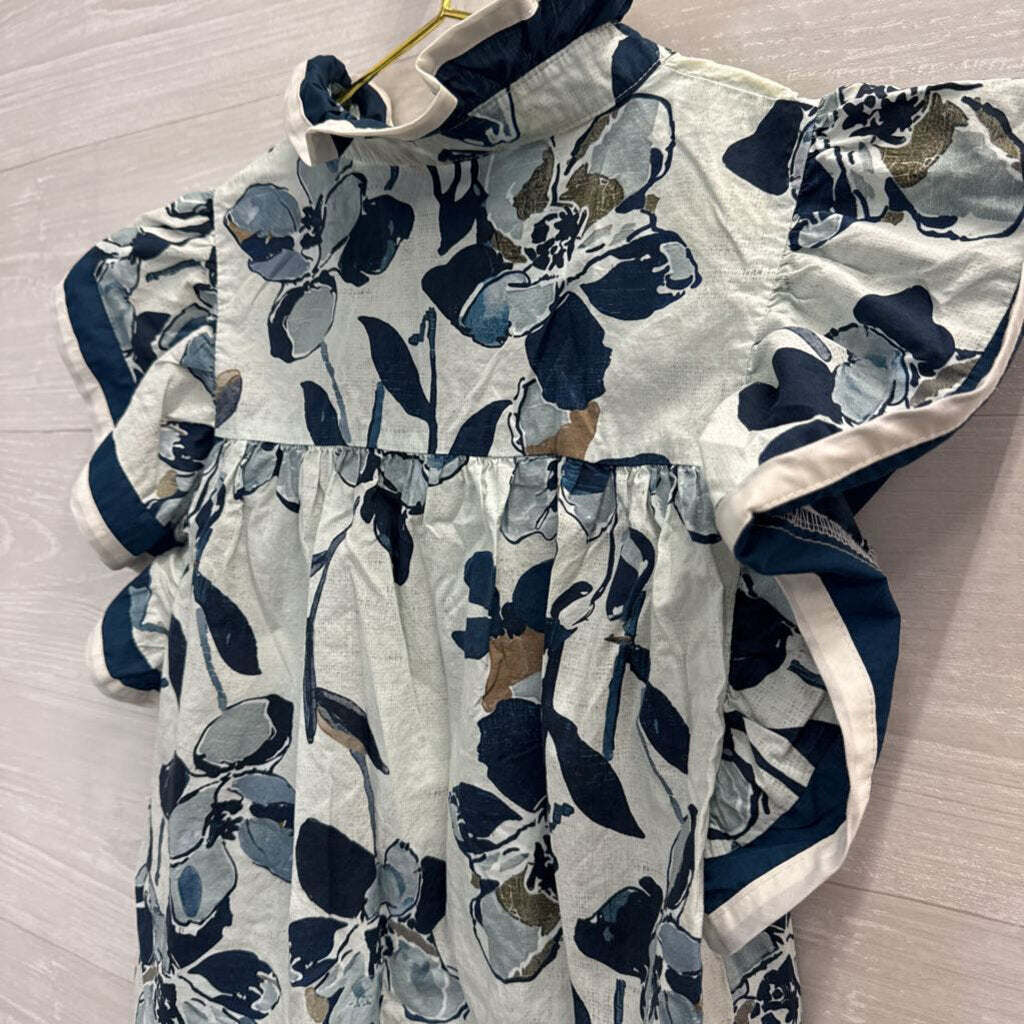 Entro Floral Print Ruffle Top Small