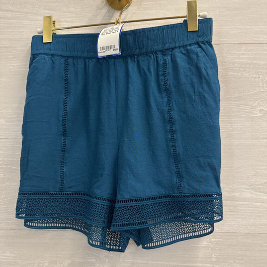 Loft Teal Pull On Shorts With Lace Hem Small
