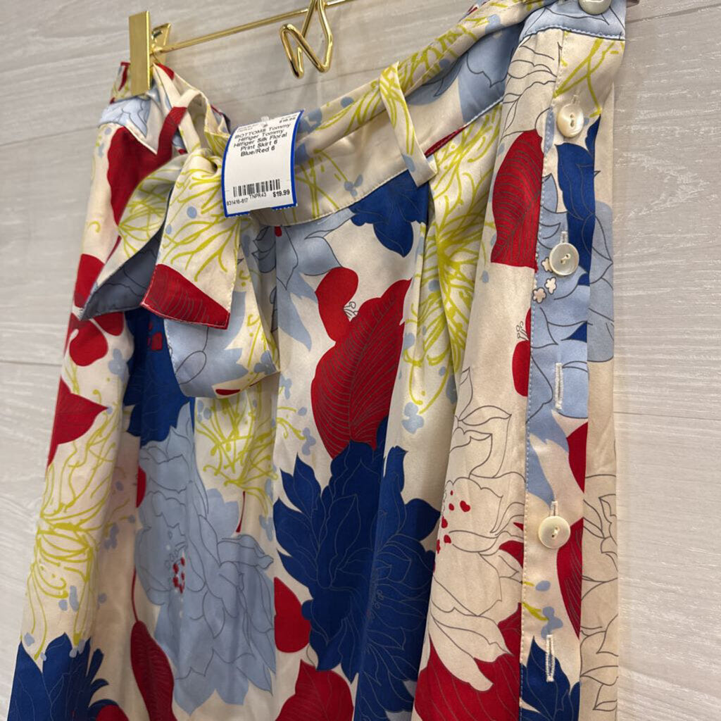 Tommy Hilfiger Silk Floral Print Skirt 6