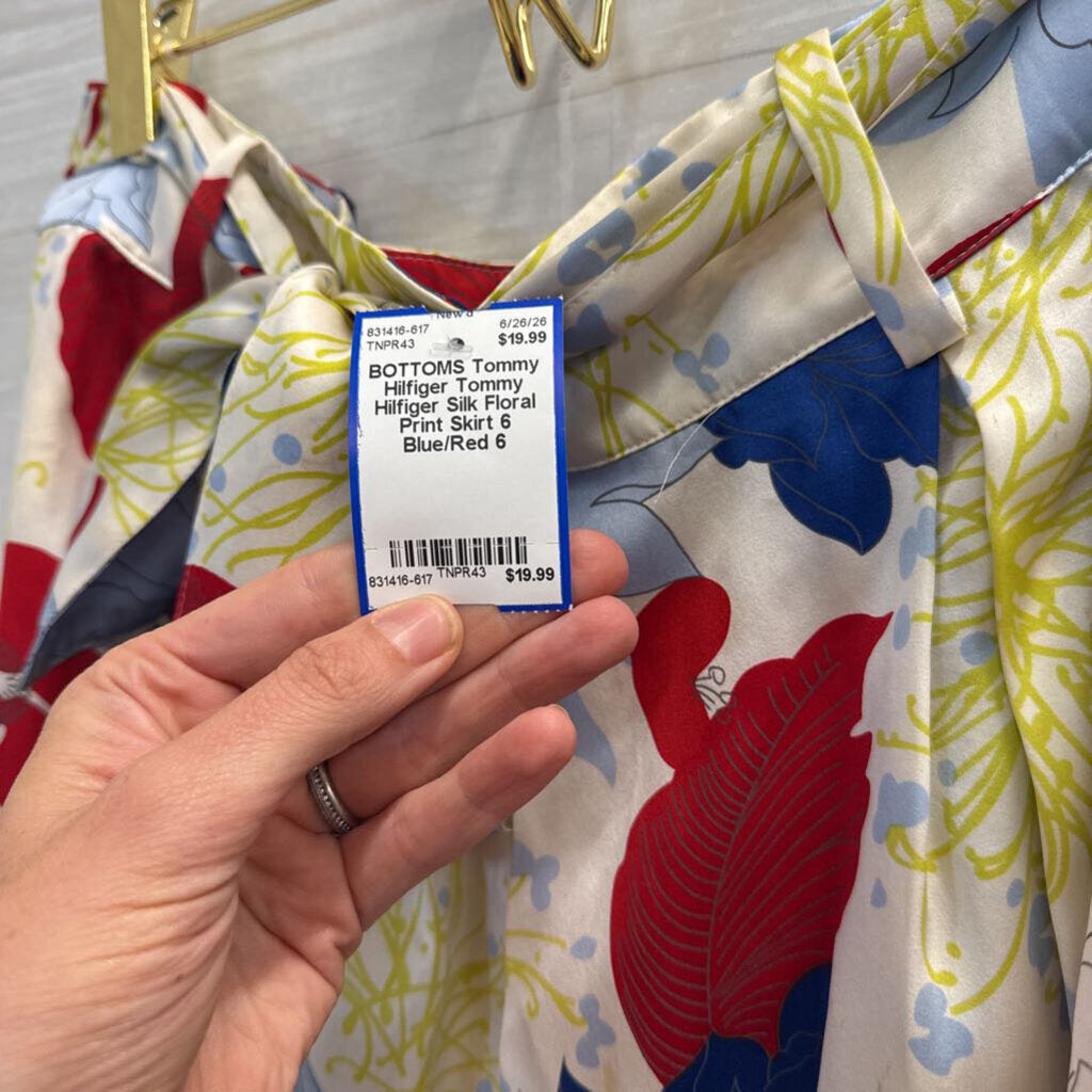 Tommy Hilfiger Silk Floral Print Skirt 6