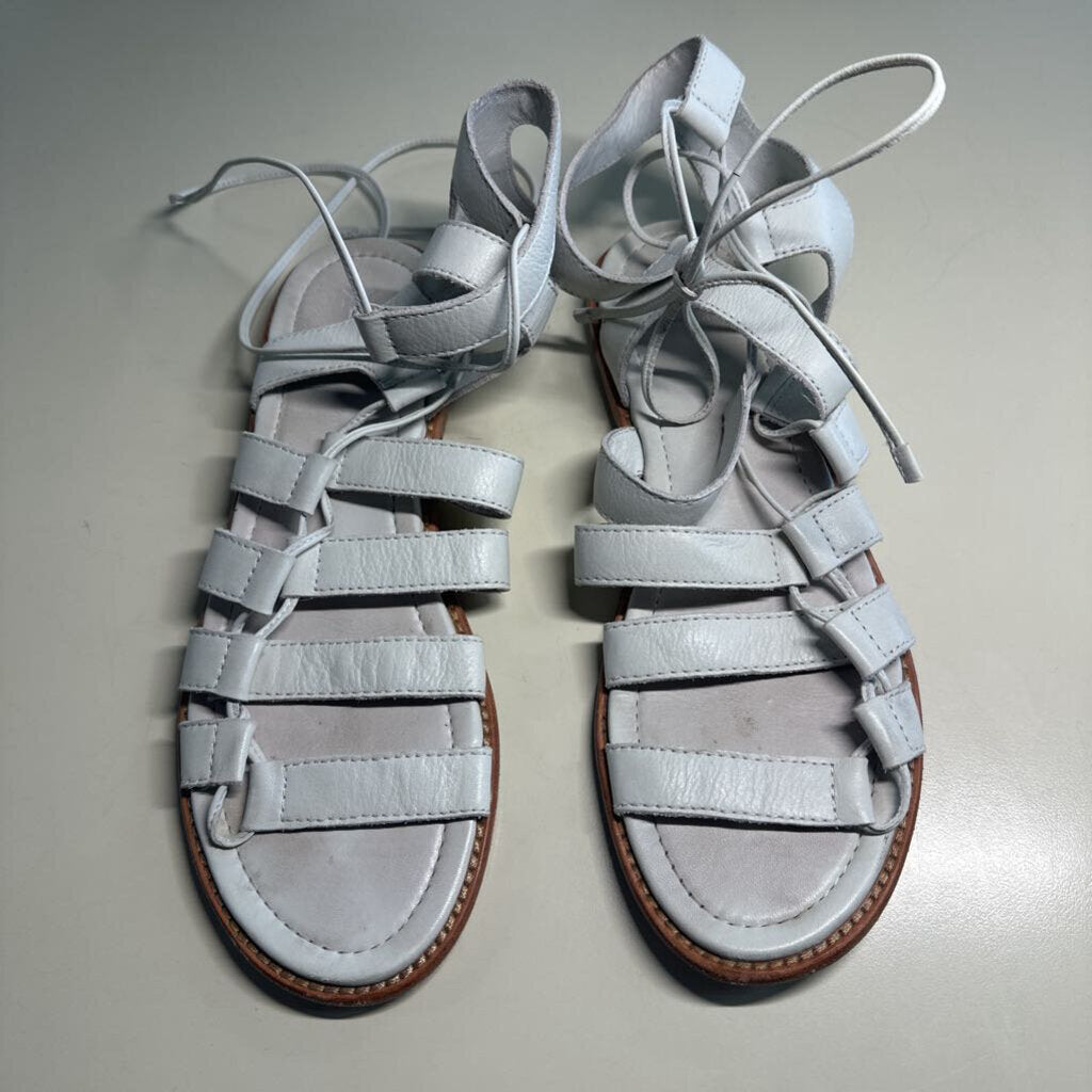 Frye White Blair Side Ghillie Sandal 9.0