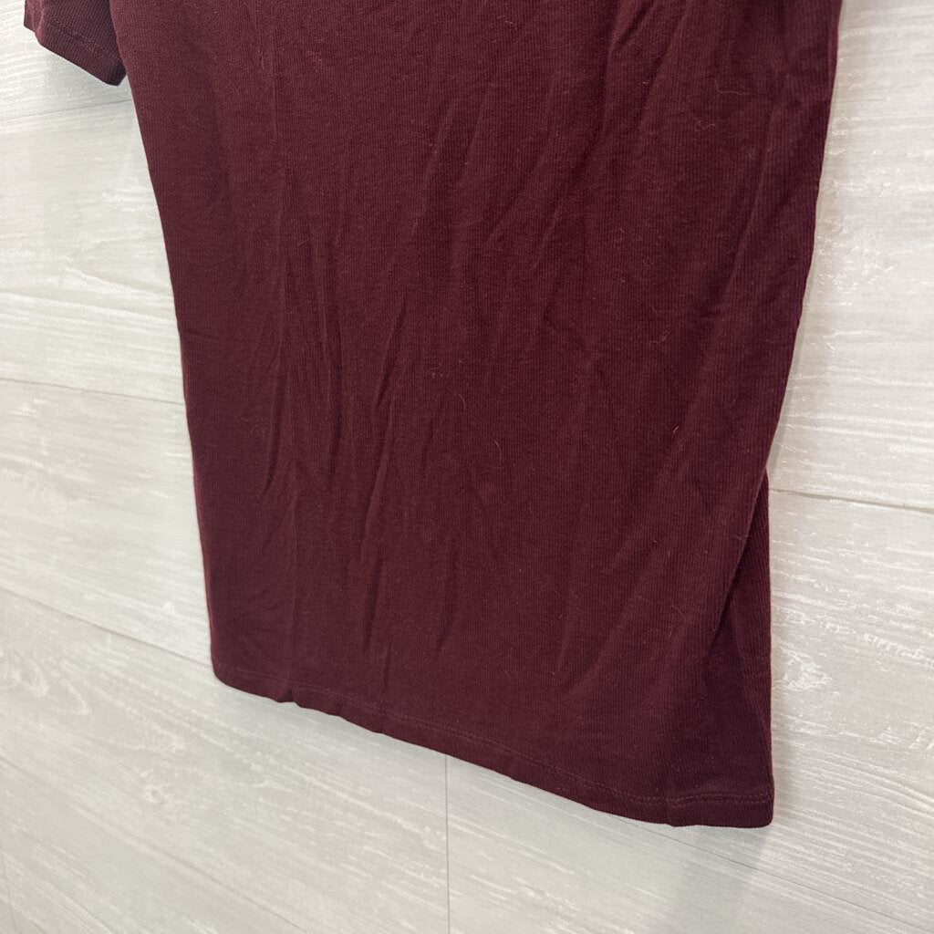Adriano Goldschmied Burgundy Scoop Neck T-Shirt Medium