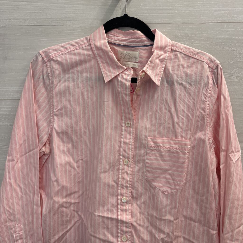 J. Crew Pink Striped Button Up Shirt 10