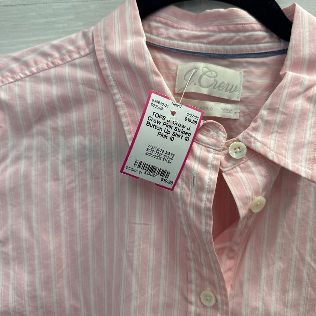 J. Crew Pink Striped Button Up Shirt 10