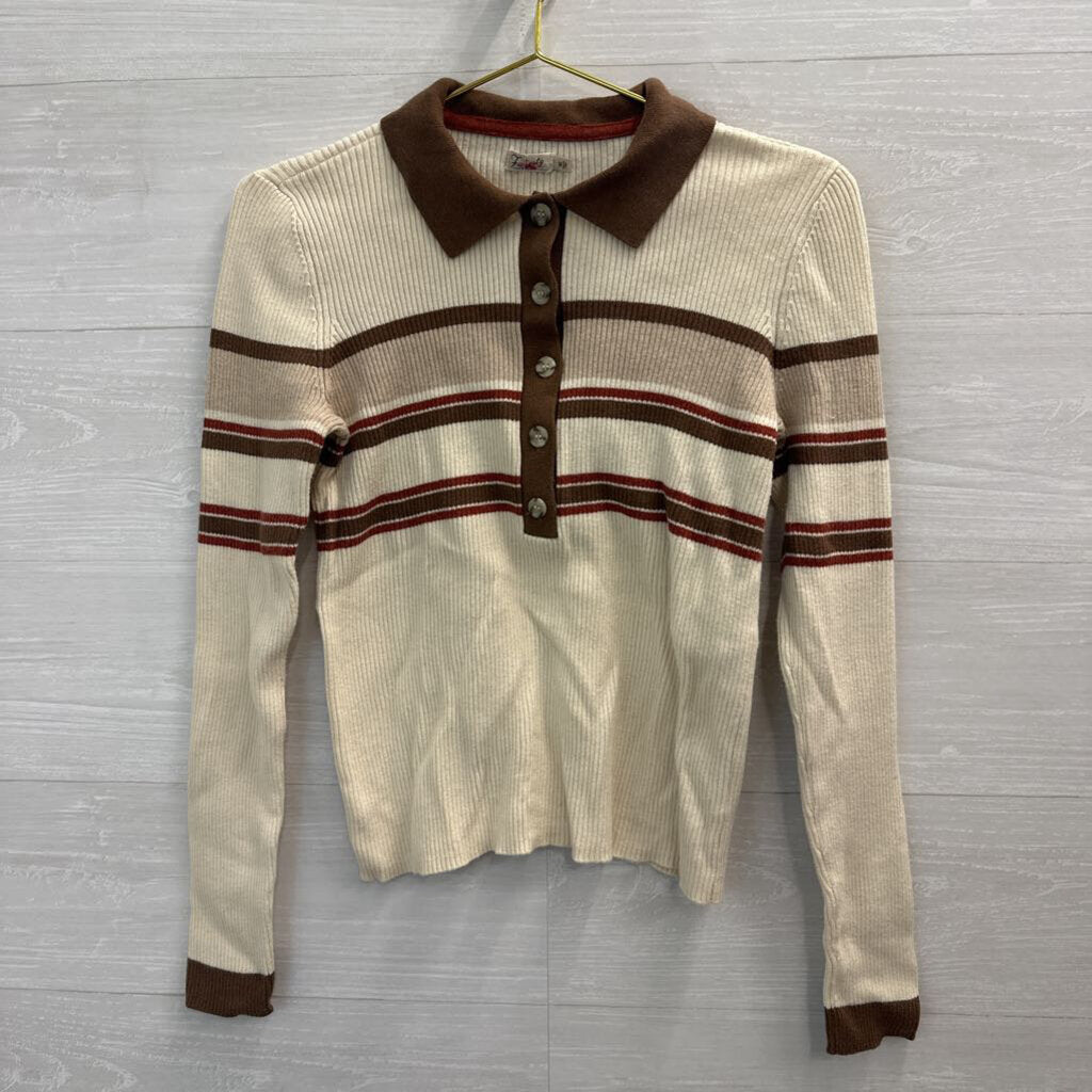 Faherty Long Sleeve Ribbed Collared Shirt Medium