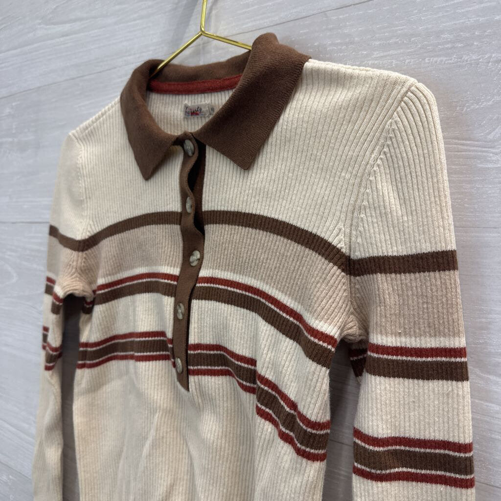 Faherty Long Sleeve Ribbed Collared Shirt Medium