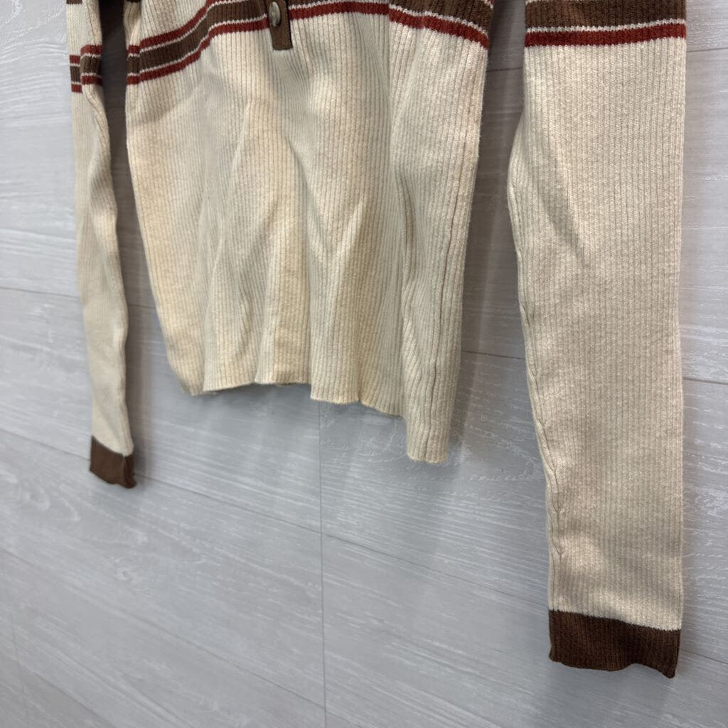 Faherty Long Sleeve Ribbed Collared Shirt Medium