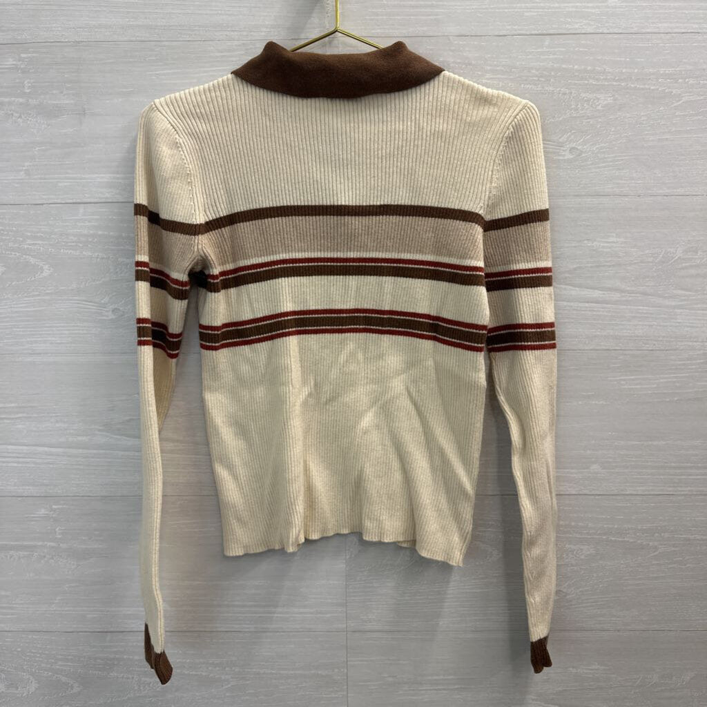 Faherty Long Sleeve Ribbed Collared Shirt Medium