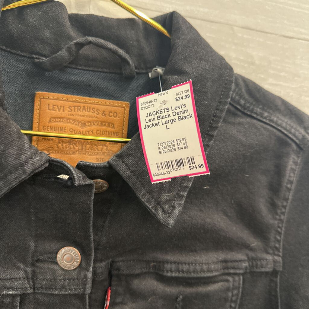 Levi Black Denim Jacket Large
