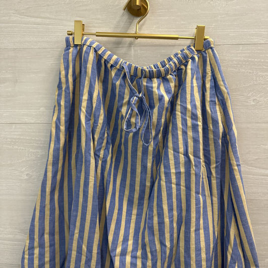 Universal Thread Blue/Cream Striped Midi Skirt Medium