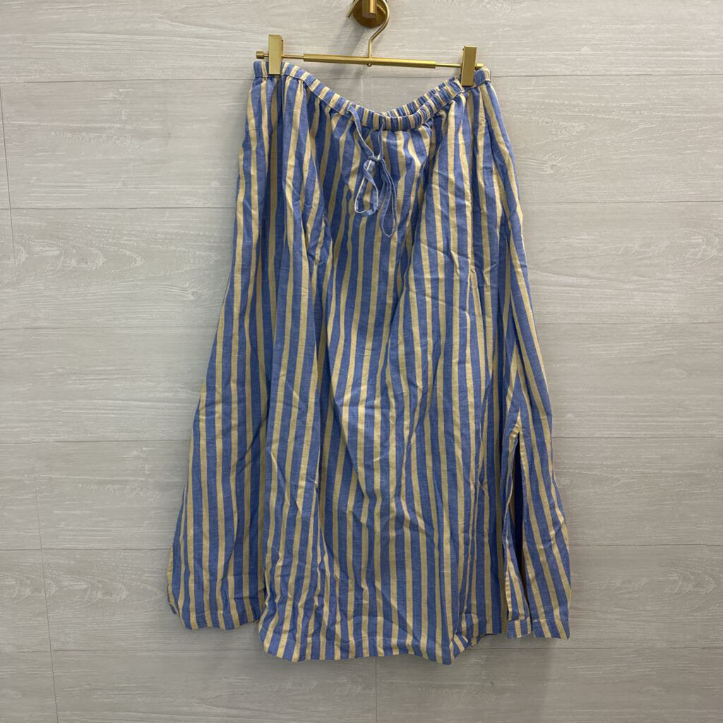 Universal Thread Blue/Cream Striped Midi Skirt Medium