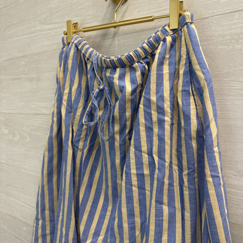 Universal Thread Blue/Cream Striped Midi Skirt Medium