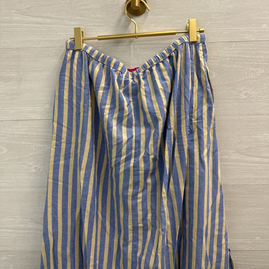 Universal Thread Blue/Cream Striped Midi Skirt Medium
