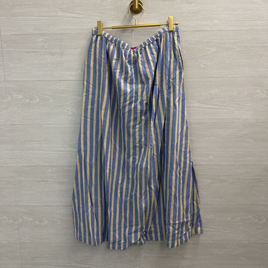 Universal Thread Blue/Cream Striped Midi Skirt Medium